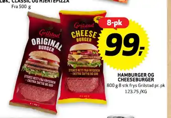 Bunnpris Hamburger og Cheeseburger tilbud