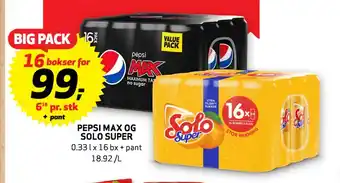 Bunnpris PEPSI MAX OG SOLO SUPER tilbud