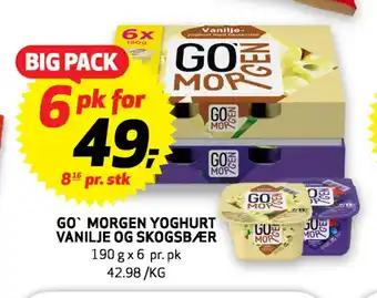 Bunnpris GO' MORGEN YOGHURT VANILJE OG SKOGSBÆR tilbud