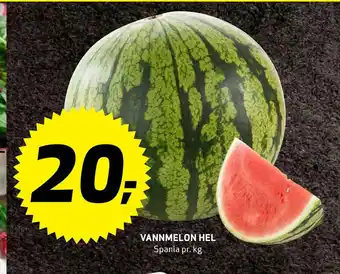 Bunnpris Vannmelon Hel tilbud