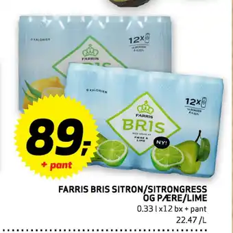 Bunnpris FARRIS BRIS SITRON/SITRONGRESS OG PÆRE/LIME tilbud