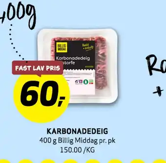 Bunnpris KARBONADEDEIG tilbud