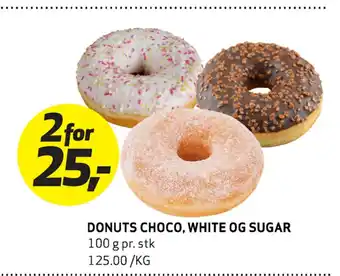 Bunnpris DONUTS CHOCO, WHITE OG SUGAR tilbud