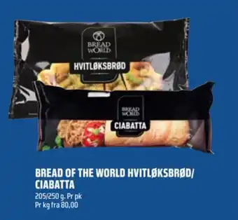 Coop Obs BREAD OF THE WORLD HVITLØKSBRØD/ CIABATTA tilbud