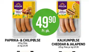Kiwi Prior cheddar & jalapenopølse kalkun tilbud