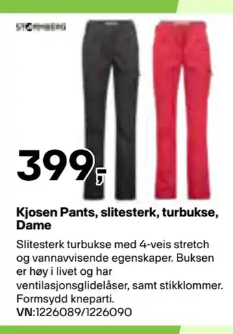 XXL Sport Kjosen Pants, slitesterk, turbukse, Dame tilbud