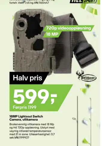 XXL Sport 18MP Lightsout Switch Camera, viltkamera tilbud
