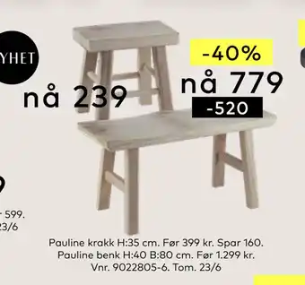 Skeidar Pauline krakk tilbud