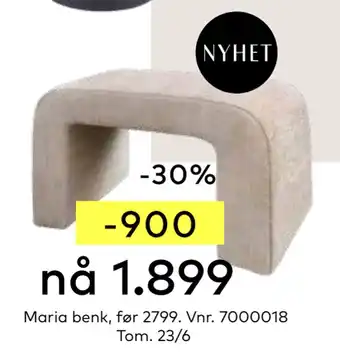 Skeidar Maria benk tilbud