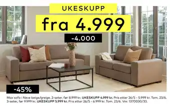Skeidar Max sofa tilbud