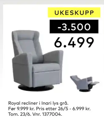 Skeidar Royal recliner tilbud