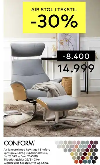 Skeidar Air lenestol tilbud