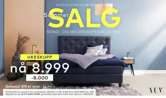 Skeidar XOV Komfort 5 mørk grå inkl. overmadrass tilbud