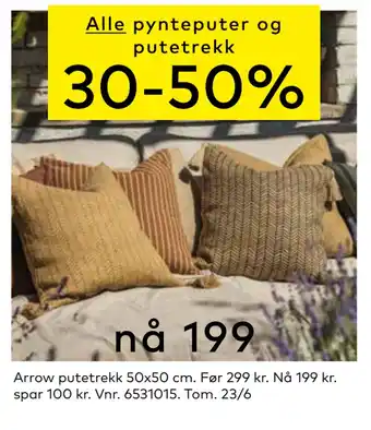Skeidar Arrow putetrekk 50x50 cm tilbud