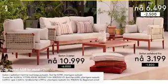 Skeidar Sailon i rødlakkert ramme med beige putesett tilbud