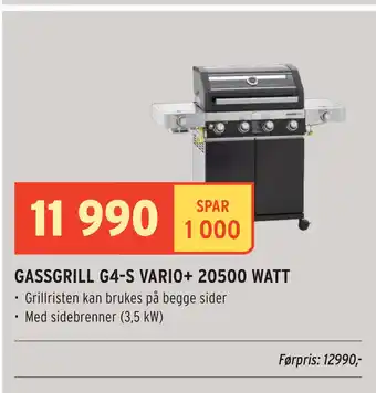 Montér GASSGRILL G4-S VARIO+ 20500 WATT tilbud