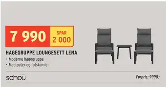 Montér HAGEGRUPPE LOUNGESETT LENA tilbud