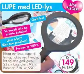 Nyttig LUPE med LED-lys tilbud