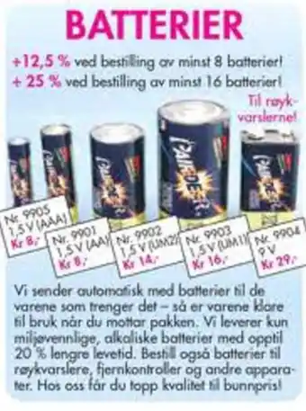 Nyttig BATTERIER tilbud