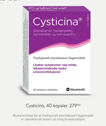 Vitusapotek Cysticina, 40 kapsler tilbud