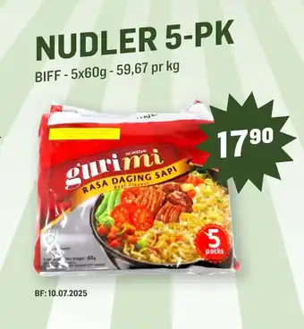 Holdbart NUDLER 5-PK tilbud