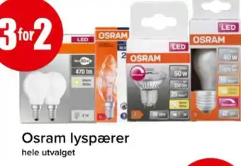 Spar Osram lyspærer tilbud