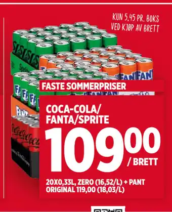 Meny COCA-COLA/ FANTA/SPRITE tilbud