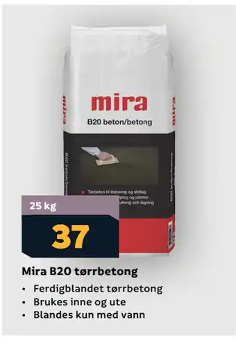 Megaflis Mira B20 tørrbetong tilbud