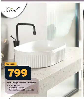 Megaflis Lind Design servant thin 1500 tilbud
