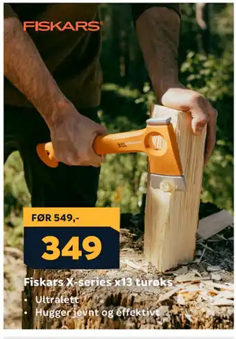 Megaflis Fiskars X-series x13 turøks tilbud
