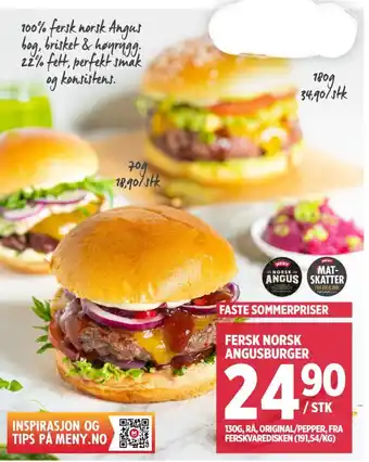 Meny FERSK NORSK ANGUSBURGER tilbud