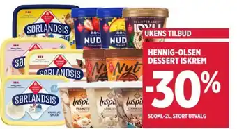 Meny HENNIG-OLSEN DESSERT ISKREM tilbud
