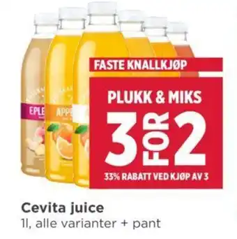 Meny Cevita juice tilbud