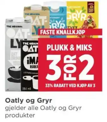 Meny Oatly og Gryr tilbud