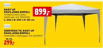 jem & fix SIDEVEGG TIL EASY UP PAVILJONG EMPOLI tilbud