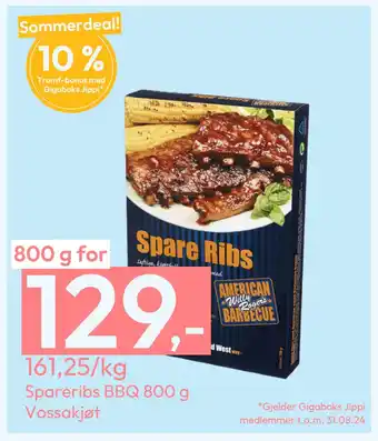 Gigaboks Spareribs BBQ 800 g tilbud