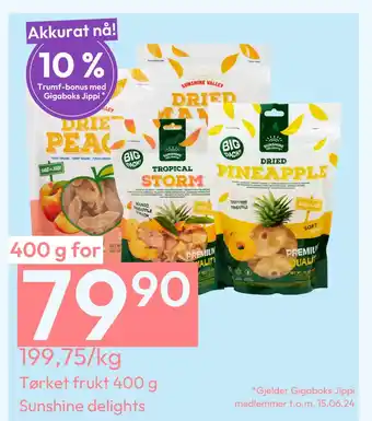 Gigaboks Tørket frukt 400 g tilbud
