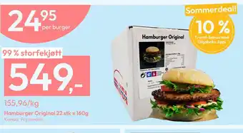 Gigaboks Hamburger Original 22 stk x 160g tilbud