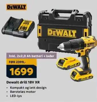 Megaflis Dewalt drill 18V XR tilbud
