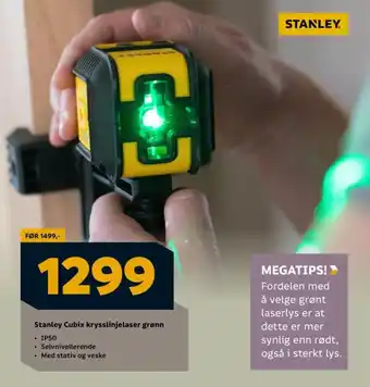 Megaflis Stanley Cubix krysslinjelaser grønn tilbud
