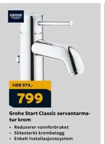 Megaflis Grohe Start Classic servantarma- tur krom tilbud