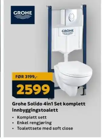 Megaflis Grohe Solido 4in1 Set komplett innbyggingstoalett tilbud