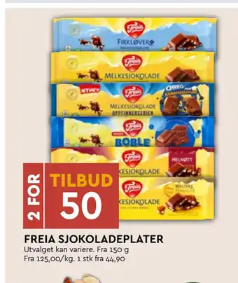 Coop Mega FREIA SJOKOLADEPLATER tilbud