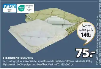 JYSK STETINDEN FIBERDYNE tilbud