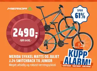 Coop Obs MERIDA SYKKEL MATTS OG JULIET J.24 SWITCHBACK TIL JUNIOR tilbud