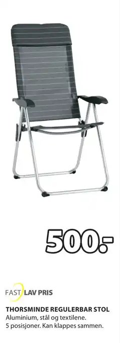 JYSK THORSMINDE REGULERBAR STOL tilbud