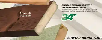 Coop Byggmix 28X120 ROYALIMPREGNERT TERRASSEBORD BRUN tilbud