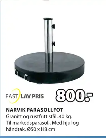 JYSK NARVIK PARASOLLFOT tilbud