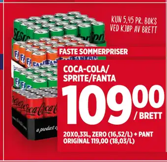 Meny COCA-COLA/ SPRITE/FANTA tilbud