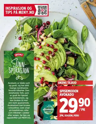Meny SPISEMODEN AVOKADO tilbud